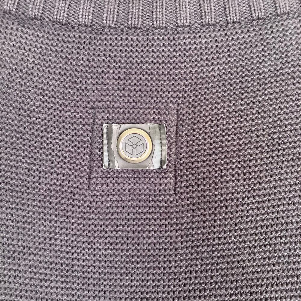 Musterbrand Mens Sz L Destiny Knitted Long Cardigan Stormcaller Grey Yellow - Picture 15 of 16